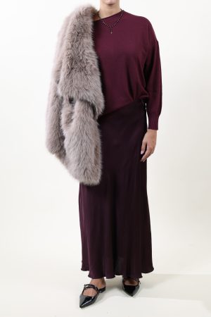 Gonna satin viscosa ALBA SATIN vino #9107