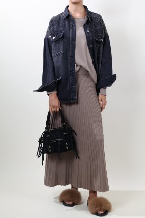 Gonna Plissè GIO' taupe #9081