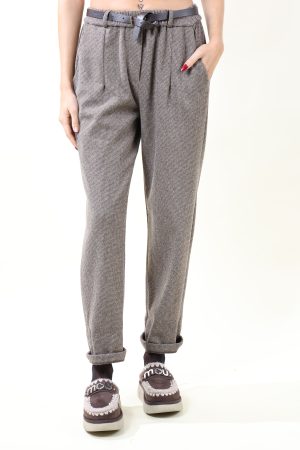 Pantalone CARROT QUADRETTO cioccolato #9270