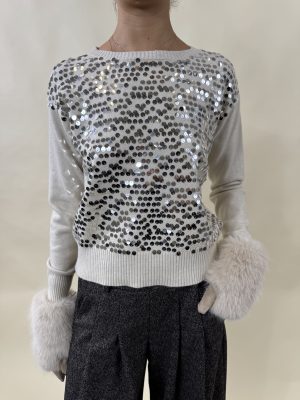 Maglia PAILLETTES panna #9368
