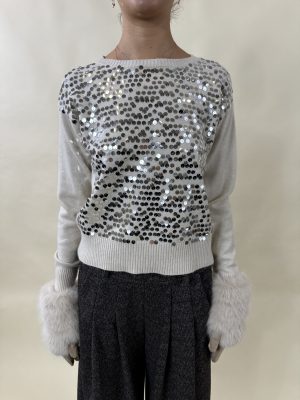 Maglia PAILLETTES panna #9368