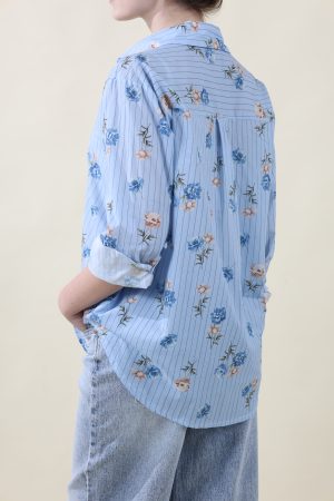 Camicia FIORELLINA celeste #9500