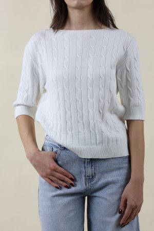 Maglia TRECCINA bianco #9483