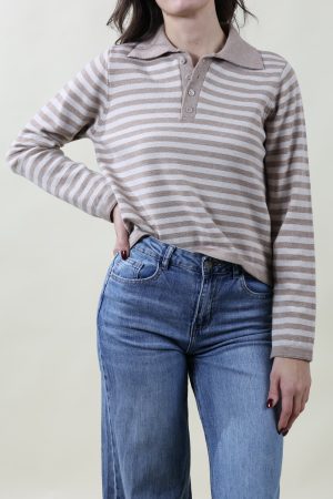 Maglia POLETTA BOTTONI beige #9497