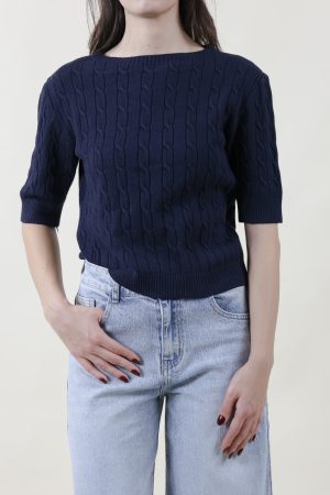 Maglia TRECCINA blu navy #9483