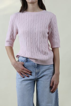 Maglia TRECCINA rosa #9483