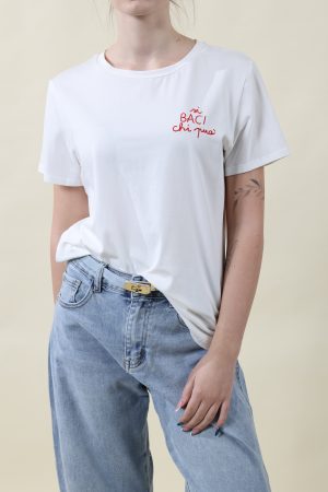 T-shirt SI BACI CHI PUO' rosso #9418