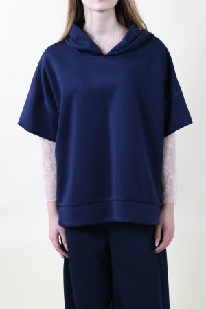 Felpa SOFT CAPPUCCIO blu navy #9449
