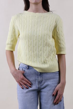 Maglia TRECCINA limone #9483