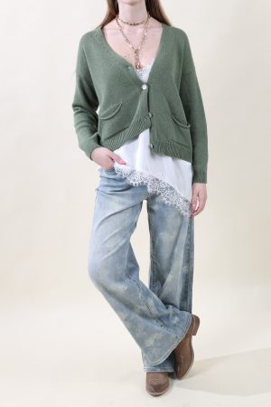 Cardigan DALILA militare #9523