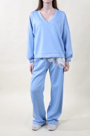 Jogger SOFT PALAZZO azzurro #9452