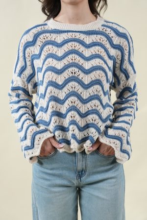 Maglia ZIG ZAG denim #9580