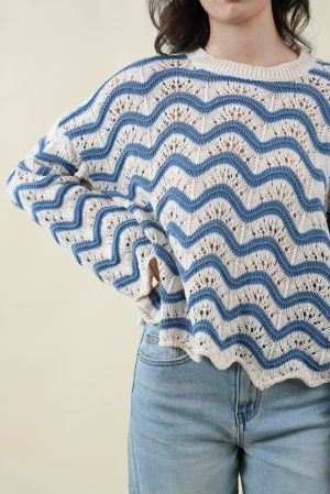 Maglia ZIG ZAG denim #9580