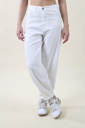 Pantalone BARREL COTONE bianco #9527