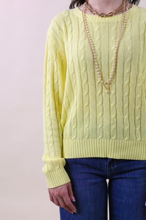 Maglia TRECCIOLINA limone #9531