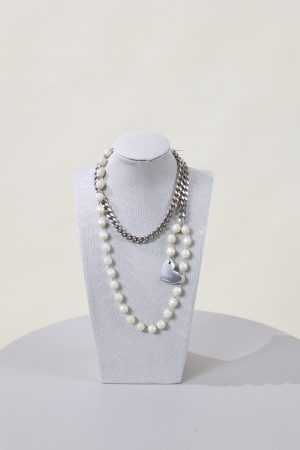 Collana FRANCESCA ARGENTO panna #8042A