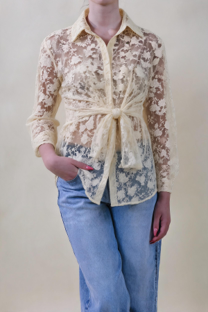 Camicia CALLA PIZZO beige #9711