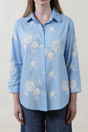 Camicia PUNTO CROCE azzurro #9669