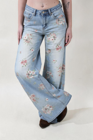wide flower davanti Jeans WIDE FLOWER azzurro #9667