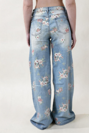 Jeans WIDE FLOWER azzurro #9667