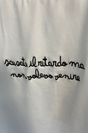 T-shirt SCUSATE IL RITARDO bianco #9726