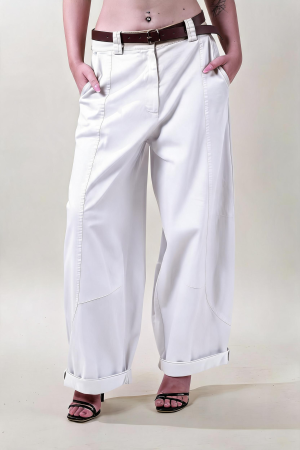 Pantalone WIDE COTONE bianco #9650