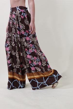 Pantalone PALAZZO KIMONO cioccolato #9725
