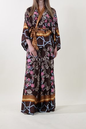Pantalone PALAZZO KIMONO cioccolato #9725