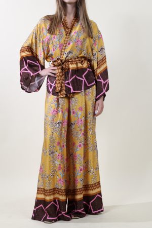 Pantalone PALAZZO KIMONO ocra #9725