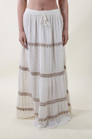 Gonna BATIK bianco #9723