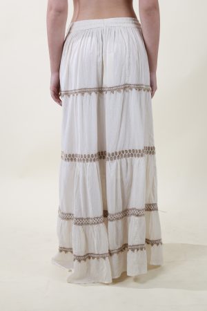 Gonna BATIK bianco #9723