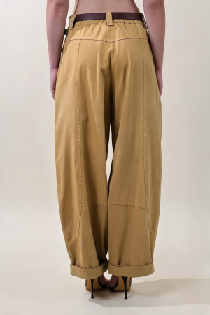 Pantalone WIDE COTONE cammello #9650