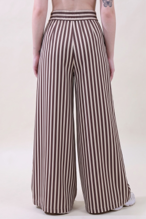 Pantalone PALAZZONE RIGATO cioccolato #9765