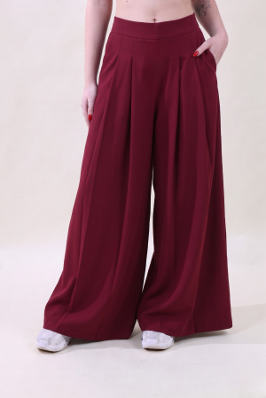 fronte Pantalone PALAZZONE ESTATE rosso india #9766