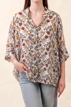 camicia FIORE rosso india #9807