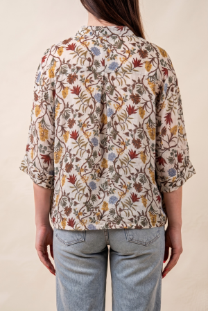 camicia FIORE rosso india #9807
