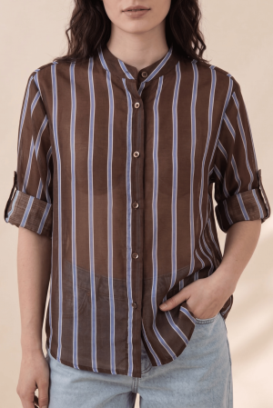 camicia CANZONE cioccolato #9823