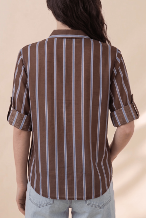 camicia CANZONE cioccolato #9823